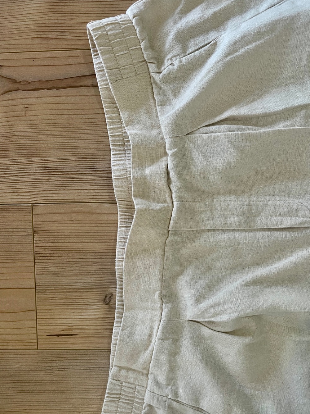 Jules & Leopold Cream Wide-Leg Linen-Blend Pull-On Pants - Picture 2 of 4